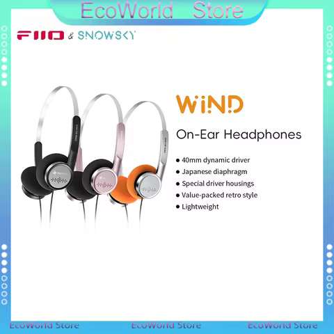 FiiO Snowsky Wind 3.5mm On Ear Headphones for Recording Gaming with Microphone 40mm Diaphragm Driver