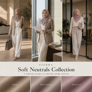 HYRA Sierra Soft Neutrals Collection | Bundle 3 Premium Arabian Voal Square | Neutral Color ELEGAN |