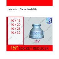 1-1/2” 40mm GI Socket Reducing / Galvanized Iron Reducer Socket / Socket GI Pipe Fitting