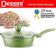 DESSINI ITALY GGFFP-28 Frying Pan Granite Die Cast Aluminium Non Stick Casserole Pot Bowl Cookware T