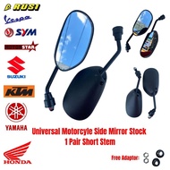Honda Winner X 150 |Universal Motorcyle Side Mirror 1 Pair Short Stem