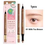K-Palette 2Way Eyebrow Pen Powder Waterproof 2in1 Natural Brow Pencil Long Lasting Smudge Proof 0.4m