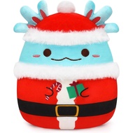 Axolotl Plush, Christmas Axolotl Stuffed Animal Toy, 8 Inch Christmas Plush Blue Pillow for Kids Adu