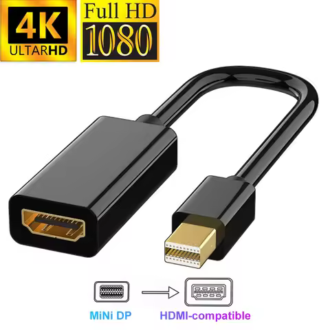 Mini Displayport To HDMI Cable 4K Mini DP to HDMI Adapter 1080P Mini DP Male to HDMI-compatible Fema