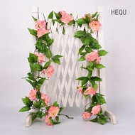 Hequ Artificial Rose Garland Flower Garland Silk Flowers Hanging Artificial Flowers