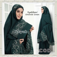 Mukena Emerald Green For Adult Syahbani And Siti Bag Khadijah Cotton Embroidery Jumbo Adem Floraleen