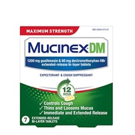 [PRE-ORDER] Cough Suppressant and Expectorant, Mucinex DM Maximum Strength 12 Hour Tablets, 7ct, 120