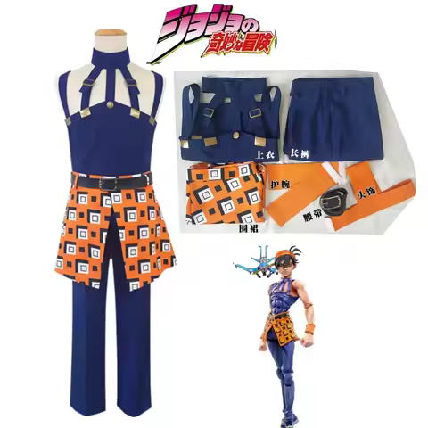 Anime JOJO JoJo's Bizarre Adventure Ghirga Narancia Cosplay Costume Halloween Carnival Exhibition Un