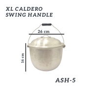 S&A GLASSAWARE [1PC] High Quality Aluminum XL Caldero Swing Handle Pot Cookware pan Kaldero ASH1 to 