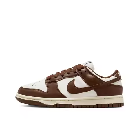 Nike Dunk Low Women's Low-top Retro Casual Sneakers In Chocolate Brown And White Colorway DD1503-124