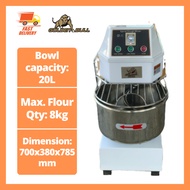 Spiral Mixer 20L Capacity 8KG Flour Electric Commercial Dough Mixer Powerful Bakery Bread Sourdough Golden Bull HS-20