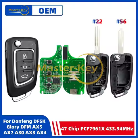 Peter-keys OEM Car Folding Flip Remote Key 3 Button 433Mhz with ID47 Chip For Donfeng DFSK Glory DFM