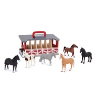 Terra by Battat – Wooden Stable Farm Playset – 6 Toy Horses & Barn – Detailed Equestrian Figurines –