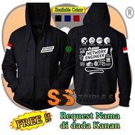 NETWORK ENGINEER PROFESSIONAL MESH HOODIE ZIPPER JACKET men jacket