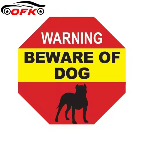 Warning Beware of Pitbull Dog Warning Sign Window Sticker Dog on Premises Sign No Trespassing Window