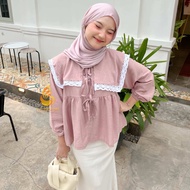 Laily Blouse Krah Sailor Ruffle - Atasan Sailor Polos