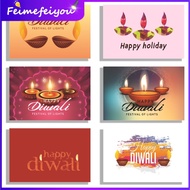 [12pcs/set] 2024 Happy Diwali Greeting Card Gift Cards for Deepavali Folding Postcard  Holiday Festival Blessing Cards