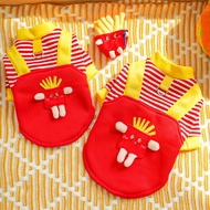 热销 DY Loving New Style Pet Cute Clothes French Fries Pattern Outfit and Coat with Traction Buckle Ma