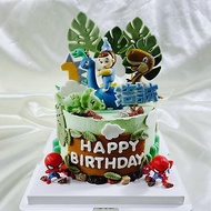 恐龍男孩翻糖蛋糕 生日蛋糕 客製 卡通 造型 周歲寶寶 6吋面交