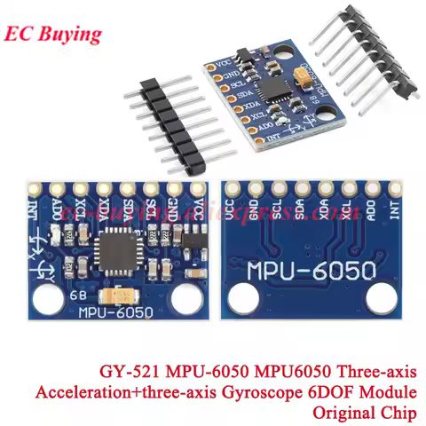 1-10Pcs GY-521 MPU-6050 MPU6050 3-axis Analog Gyroscope+three Accelerometer 6DOF Sensor Module IIC I