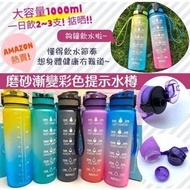 磨砂漸變色提示水樽