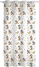 Mickey Mouse Curtain with Rings, Curtain for Children's Room, Indoor Curtain 140 x 290 cm, Disney Of