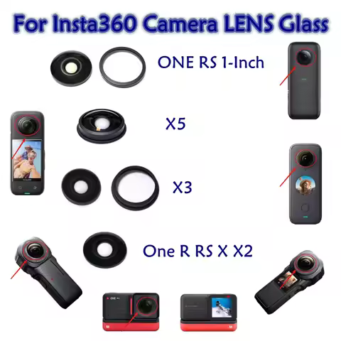 Brand New For Insta360 One R/One RS/One X/One X2,X3,X4,X5,ONE RS 1-Inch Action Camera Lens Glass Rep