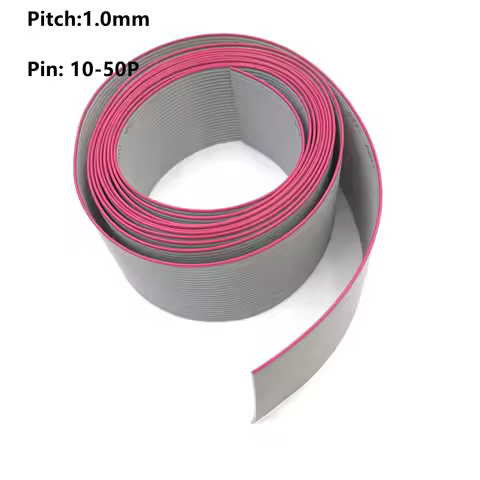 1Meter 1mm 1.0mm Pitch 10/12/14/16/18/20/24/26/30/34/40/44/50 Pin Wire Grey Flat Ribbon Cable 28AWG 