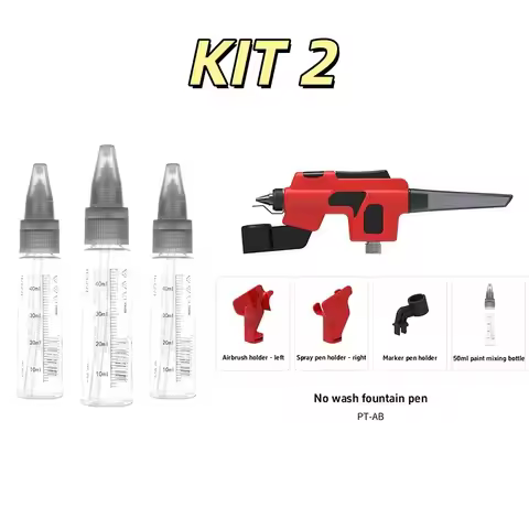 Wash-Free Airbrush with Marker Rack for Gundam Scale Model Painting Tools Quick Paint Change Hobby D