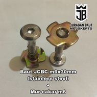 JCBC SUS 304 m6x30mm stainless steel bolt + m6 claw nut speaker bolt/ speaker bolt/ bolt and nut