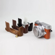PU Leather Camera Half Body Case For Panasonic Lumix GF7 GF8 GF9 GF10 Bottom  Open Cover
