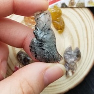 9-tailed fox necklace with black feather tail