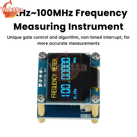 DC 4.5-9V DC 8-10V RF Frequency Meter 0.96-inch OLED Display Module 1KHz-100MHz/20MHz-2.7GHz Signal 