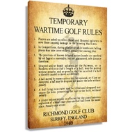 Temporary Wartime Golf Rules Retro Poster Pictures For Wall Decor Canvas Artwork Prints Photo Decora