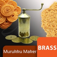 BIGSPOON Tamboli Brass Murukku Maker with 4 Jalis Disc Sev Chakli Indian Snack Muruku Press