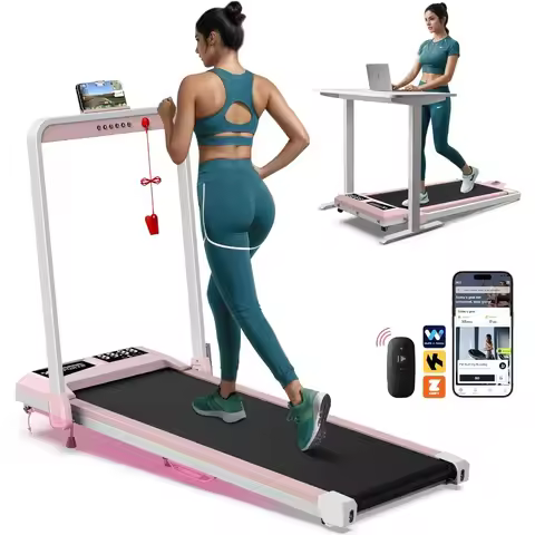 Foldable Treadmill with Incline 350 LBS Capacity Walking Pad with Handle Bar Portable Walking Pad Tr