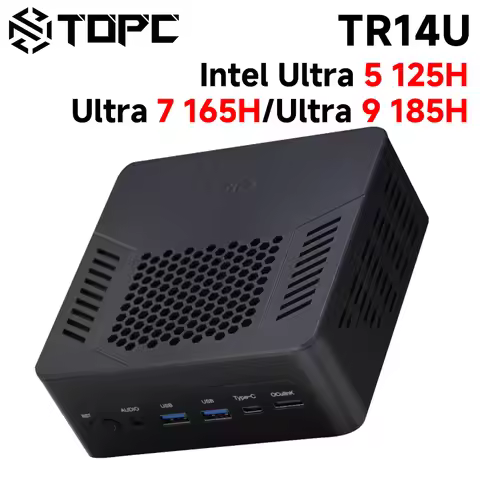 TOPC TR14U Intel Ultra 5 125H/Ultra 7 165H/Ultra 9 185H Mini PC Win11 Pro DDR5 5600MT/s PCIe4.0*4 Wi