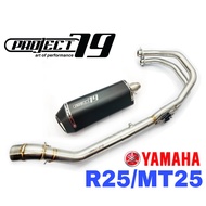 Yamaha R25 / MT25 Project79 Exhaust Full System Exhaust Stainless Ekzos Muffler Project79 QPM38BK R2