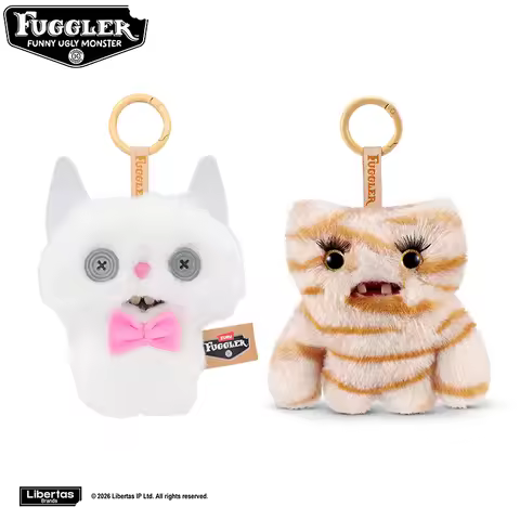 Original Fuggler Baby Baddies Keychain Plush Toys Cute Fuggs Alley Cats Pandents Stuffed Peluche Dol