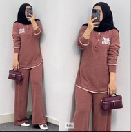 Setelan Kulot Import Wanita Lia Import // Oneset Knit Import Wanita Lia Terbaru Modern Kekinian