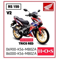 Cover Set / Stripe Sticker Honda RS150 RS150R V2 ( Merah TRICO RED ) 100% Honda Original RS 150 Cove