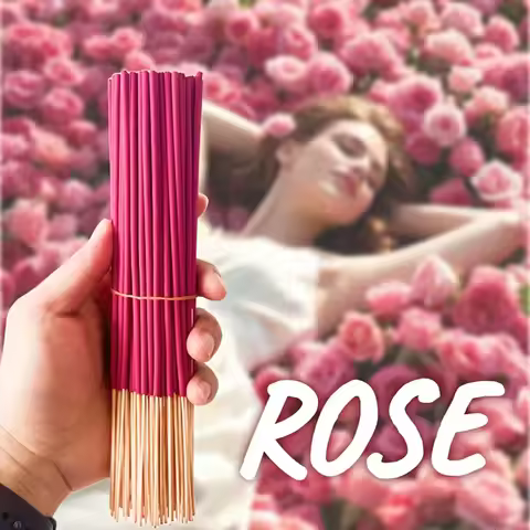 8.66inch Rose Incense Sticks Natural Rose Fragrance Suitable for Bedroom Incense, Enhancing the Scen