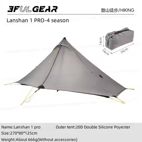 3F UL GEAR Lanshan 1pro Sipoly/Sinylon Tent Outdoor Camping Portable Tent Ultralight Waterproof Wind