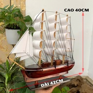 [Pre-assembled] Wooden boat model for home decoration - French Belem Cargo Ship model - 42cm long - 