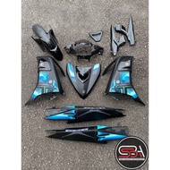 COVERSET BODYSET LC LC135 OEM V1 V2 V3 V4 V5 V6 2020 EXCITER DOXOU FULL BLACK / PINK BLACK STRIPE TA