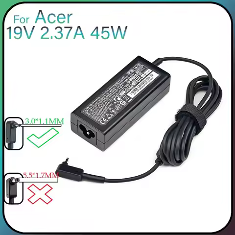 19V 2.37A 45W Laptop Charger AC Power Adapter For Acer Spin 1 SP111-32N 3 SP314-51 Swift 1 SF113-31 