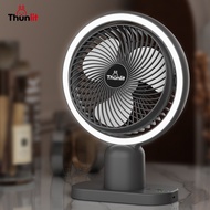 Thunlit Small Desk Fan Rechargeable 2000mAh Table Fan with Night Light Portable USB Electric Fan