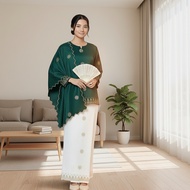 Baju Kurung Nora 2 tone  + Sekali Shawl sulam bunga Tabur Clothing trafitional wear 2026 Wanita Sets