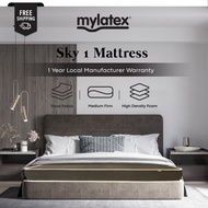 MyLatex Sky 1 High Density Foam with reinforced foam Single Super Single Queen Mattress- Anti-Dust Mite Anti-Fungal Anti-Bacterial Lightweight mattress