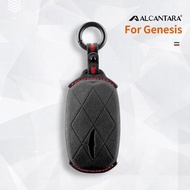 For 2022-2023 Genesis GV60 GV90 G90 Alcantara Suede Car Key Case Shell Keychain Accessories